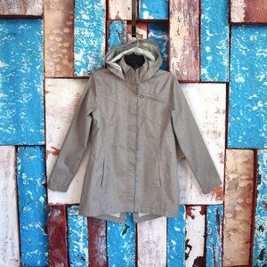 Women's Mondetta Long Lightweight Hooded Rain Jacket Windbreaker MEDIUM Heather